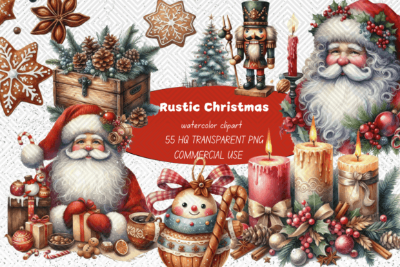 55 Rustic Christmas PNG Clipart Bundle Review