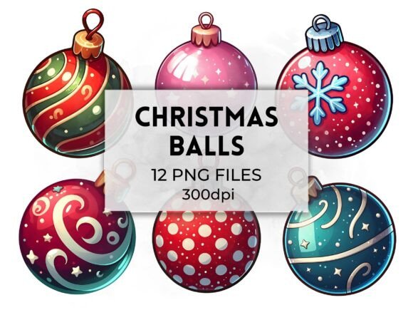 Christmas Balls Clipart Festive Ornament Review for Illustrations
