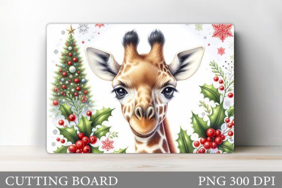 Christmas Giraffe Cutting Board Design: Illustrations for Crafters