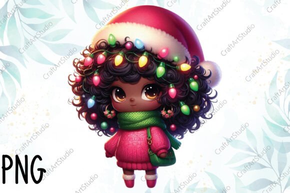 Christmas Girl Clipart Sublimation for Illustrations