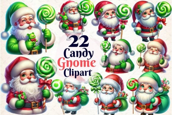 Christmas Gnome with Candy Clipart Review for Illustrations