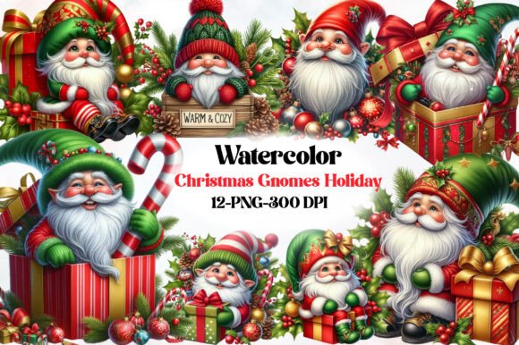 Christmas Gnomes Holiday Gnomes: Seasonal Illustrations for Editorial Publishing