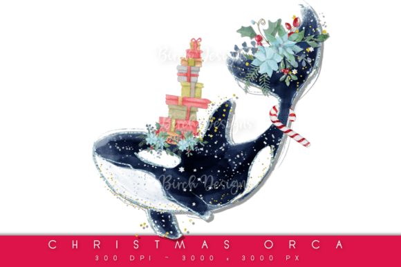 Christmas Orca with Gifts Design Review