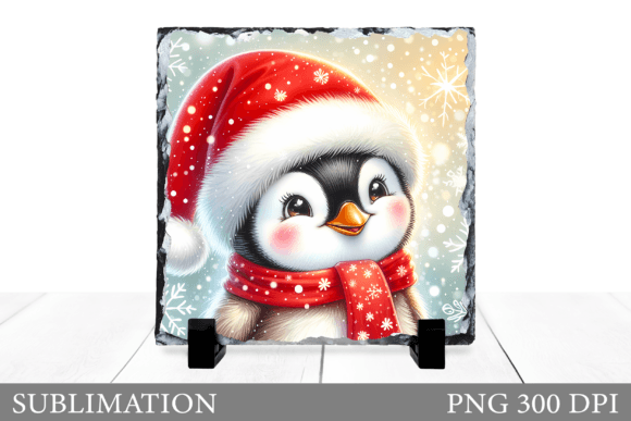 Christmas Penguin Slate Design for Illustrations