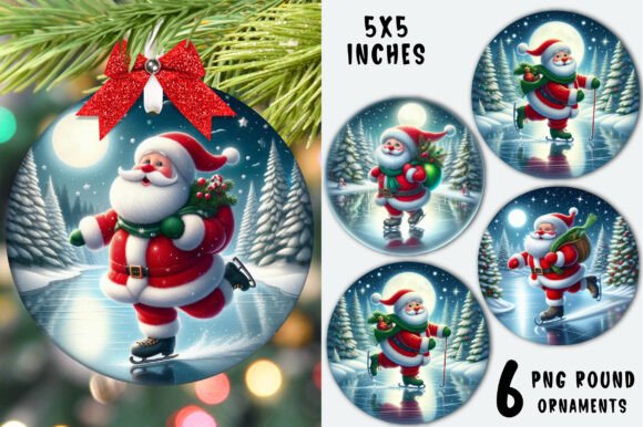 Christmas Santa Claus Round Ornaments Illustrations Review