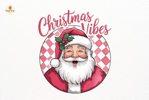 Christmas Vibes PNG,Vintage Santa for Illustrations