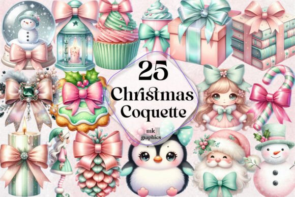 Coquette Christmas Clipart Bundle Review for Illustrations