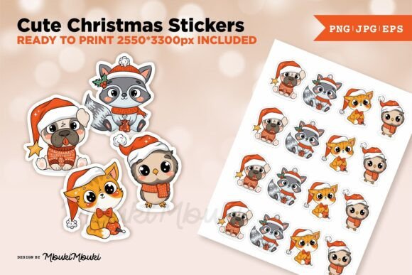Cute Christmas Animals Stickers Review for Digital Product Creators