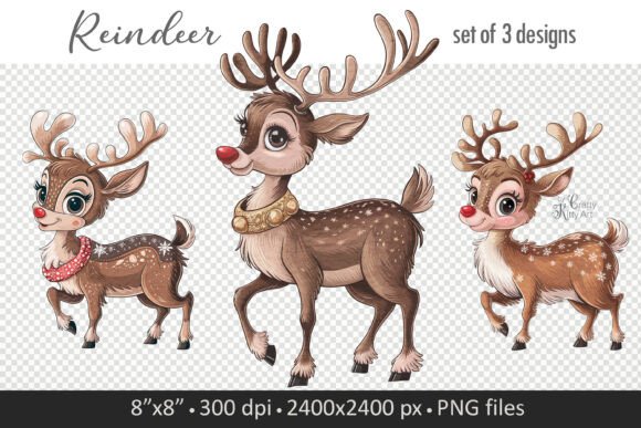 Cute Christmas Reindeer PNG Clipart: A Review for Crafters and Illustrations