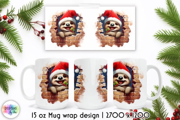 Funny Sloth Christmas Mug Wrap Design Review