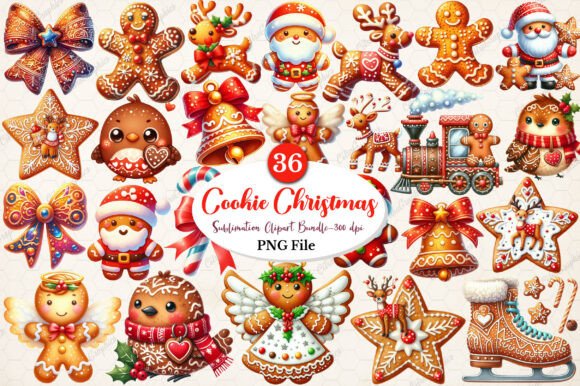 Gingerbread Cookie Christmas PNG Clipart for Illustrations