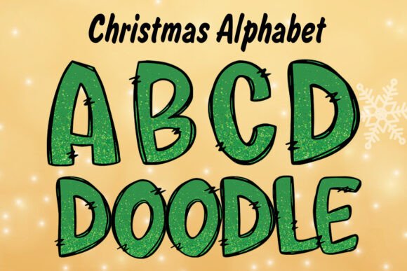 Green Glitter Christmas Alphabet Png Review