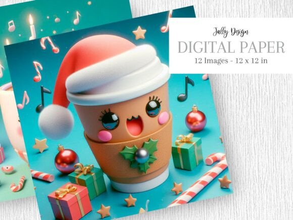 Kawaii Coffee Singing Christmas Carols Illustrations Review
