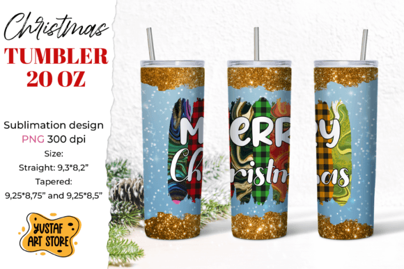 Merry Christmas Tumbler Sublimation Wrap
