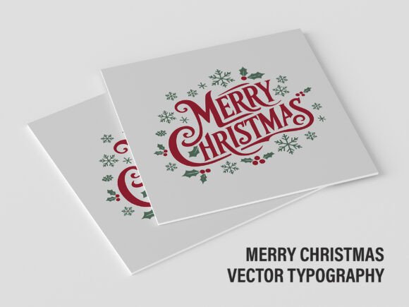 Merry Christmas Vector Typography V2 07 Review for Illustrations