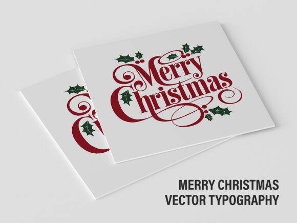 Merry Christmas Vector Typography V2 09 Review for Illustrations