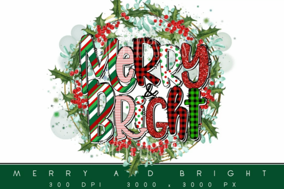 Merry Christmas Wreath Design for Illustrations