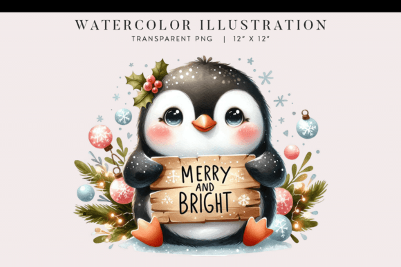 Penguin Christmas Clipart Merry Bright: A Review for Illustrations and Digital Sellers