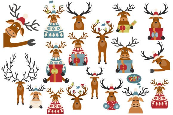 Reindeer Christmas Digital Bundle Review: Illustrations for Branding