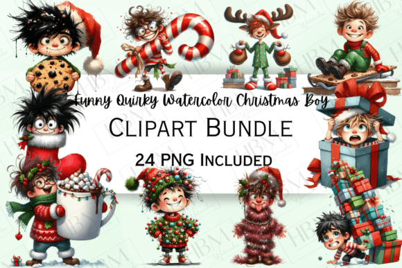 Review: Funny Watercolor Quirky Christmas Boys