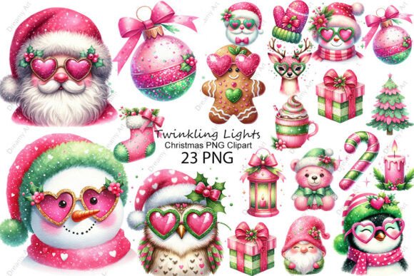Twinkling Lights Christmas PNG Clipart for Modern Illustrations