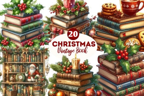 Vintage Book Christmas Sublimation PNG: A Designer’s Review for Seasonal Illustrations
