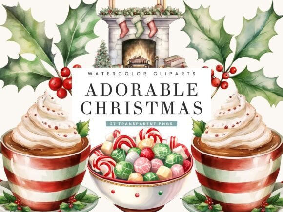 Watercolor Adorable Christmas Clip Art Review